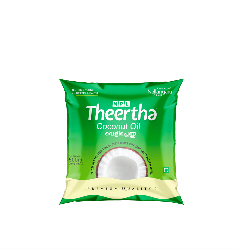 Theertha Premium Coconut Oil - 500ml Pouch Pack