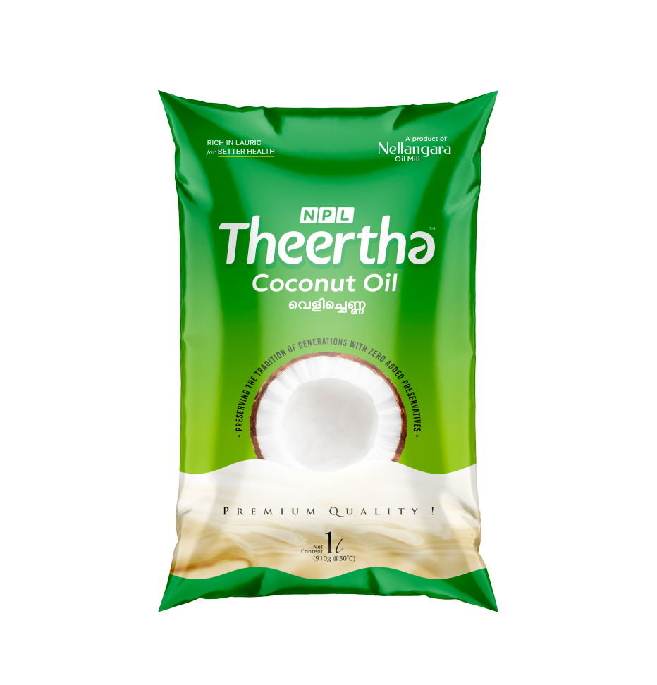 Theertha Premium Coconut Oil - 1 Liter Pouch Pack